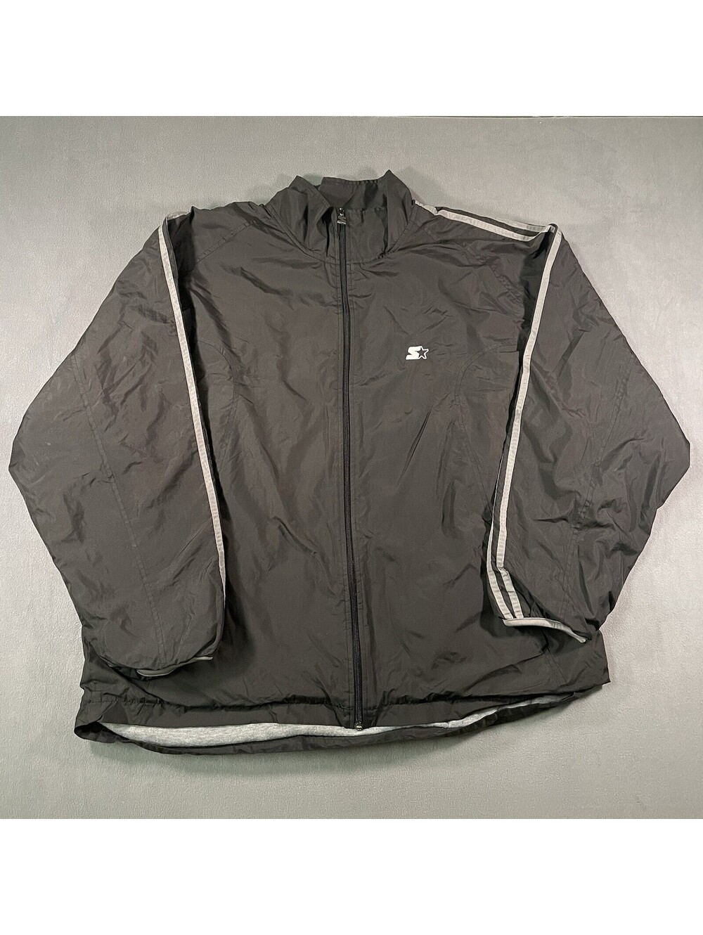 Starter Track Jacket Mens XL Black Full Zip Windbreaker Y2K Sportswear